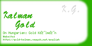 kalman gold business card